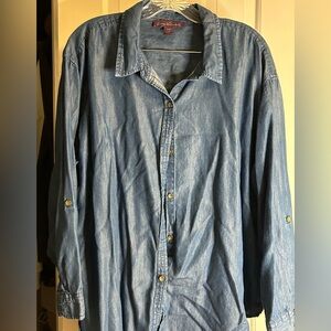 Gloria Vanderbilt chambray shirt made with tensel fabric size XXL